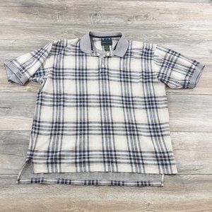IZOD Club Mens Large Short Sleeve Shirt Flannel Feel Sport Casual Athletic Golf